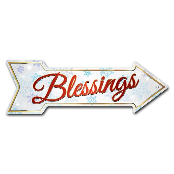 Blessings Arrow Sign Funny Home Decor 24in Wide